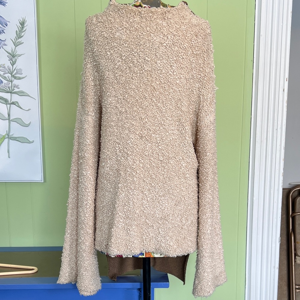 Mystree Tan Cowl Neck Sweater